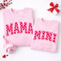 Matching Mama Mini Valentine Sweatshirt Set, Personalized Mom and Kid Outfit, Valentine’s Day Gift, Mama Mini Shirts