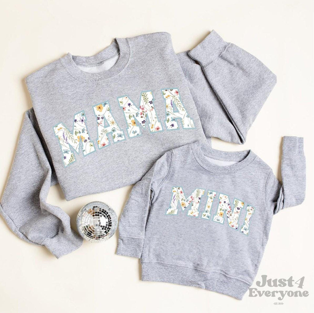 Matching MAMA and MINI Shirts, Mama & Mini Raising a Wildflower Sweatshirts, Cute Mommy and Me Outfits, Floral Mama and Daughter