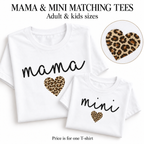 Mama and Mini Matching Sweatshirts with Leopard Heart Print