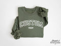 Custom Embroidered Sweatshirt, Personalized College Style Text Crewneck, Unisex Custom Name Hoodie or Sweatshirt Gift