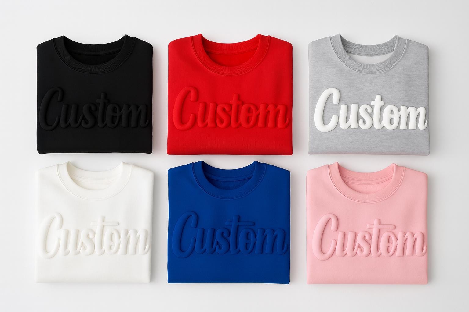 Custom Puff Embossed Sweatshirt, Custom 3D Raised Text Hoodie, Personalized Raised Text Hoodie, Trendy 3D Lettering, Custom Name Gift
