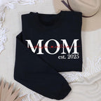 Mama Est Hoodie, Mom Glitter Established, Custom Year, Personalized Mama Sweater, New Mom To Be Gift, Mama Sweatshirt With Kids Names