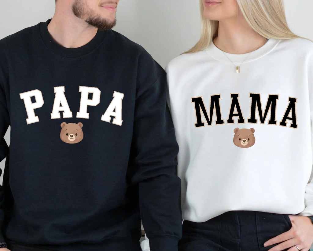Matching Family Bear Sweatshirts, Mama Papa Baby Sweater Set, Cute Bear Family Outfits, Mommy Daddy Baby Matching Shirts, Family Outfits