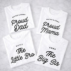Proud Family Matching Shirts, Dad Mama Big Little Bro Sis Set, Personalized Family Shirts, Matching Sibling Outfits