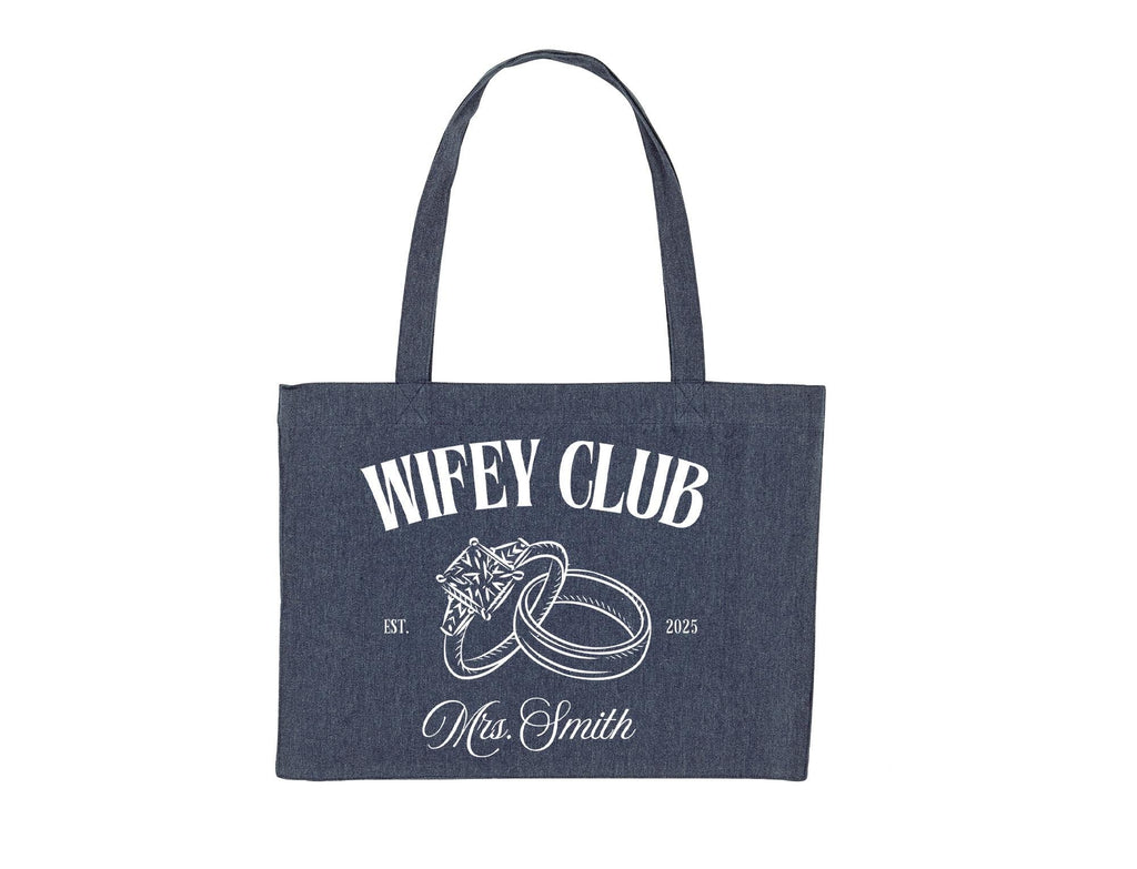 Wifey Club Custom Tote Bag, Wifey Gift, Mrs Tote Bag, Just Married Gift, Honeymoon Tote Bag, Newlywed Gift, New Wife Gift, Wedding Gift
