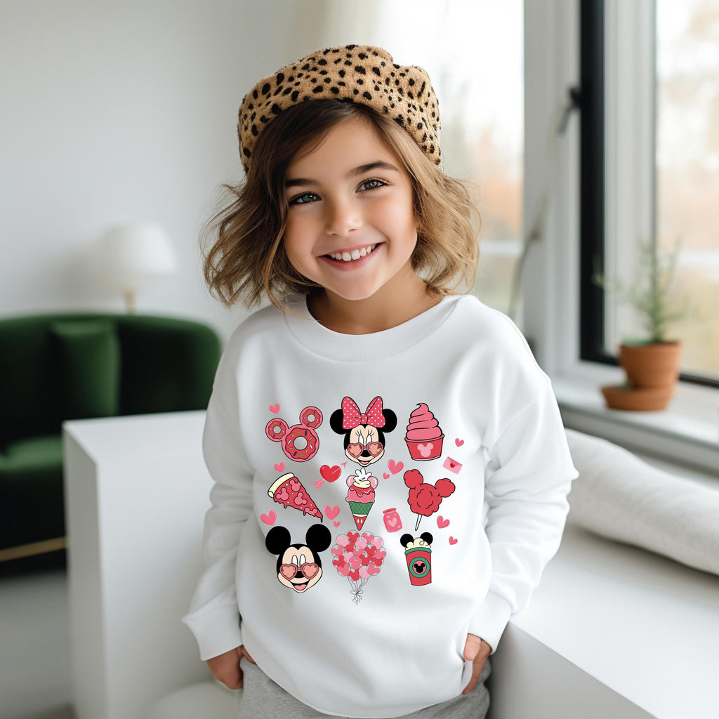 Sweatshirt for Toddlers, Disneyworld Kid Sweater, Disney Minnie and Mickey Sweatshirt, Disneyland Snacks Sweater, Snacking Around The World
