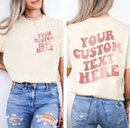 Custom Text Hoodie Sweatshirt, Personalized Back Print Pullover, Unisex Quote Shirt, Custom Gift for Him Her, Matching Outfit