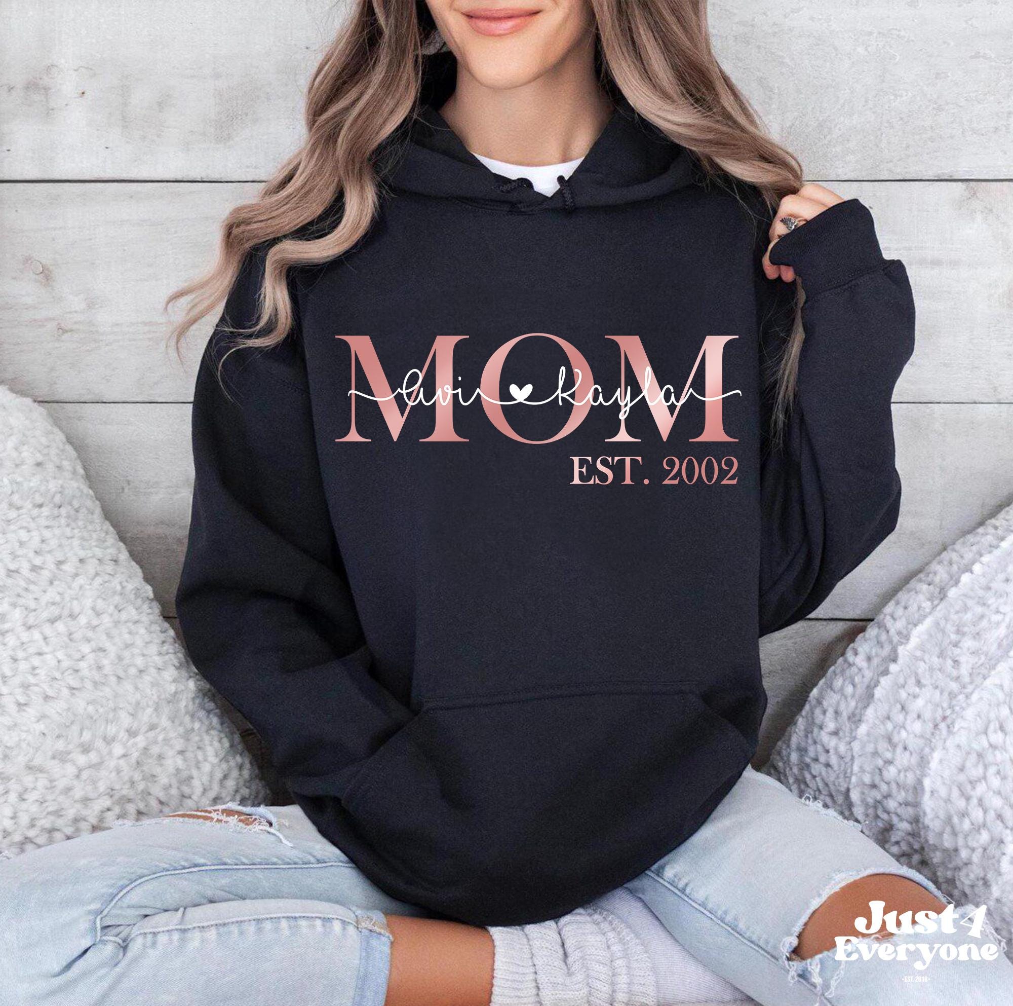 Mama Est Hoodie, Mom Established Sweatshirt Custom Year, Personalized Mama Sweater, New Mom To Be Gift, Mama Sweatshirt With Kids Names
