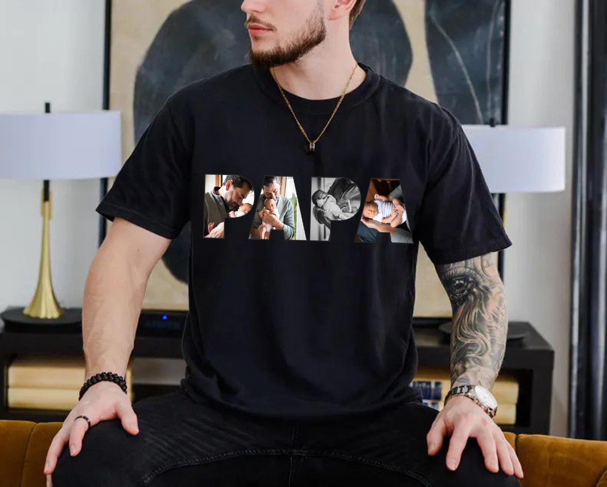 Custom Photo Dad Shirt, Personalised Dad Shirt, Custom Picture Shirt for Dad, Fathers Day Gift, Dad T Shirt, Dad Gift, Papa Sweater Custom