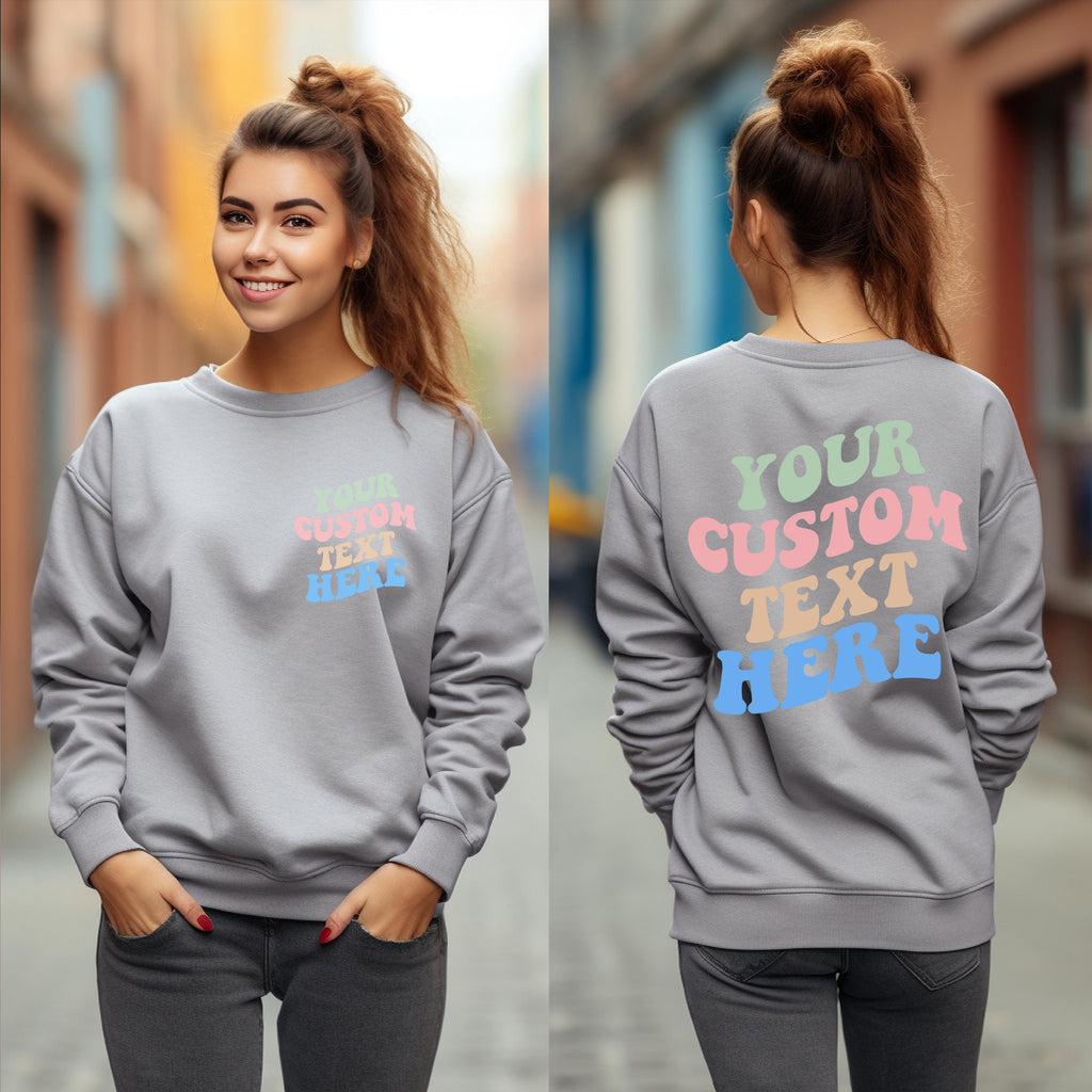 Your Custom Text Here On Back Sweatshirt/Hoodie, hoodies for women aesthetic , Custom Text Aesthetic Hoodie, Hoodie With Words On Back