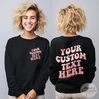 Custom Text Hoodie Sweatshirt, Personalized Back Print Pullover, Unisex Quote Shirt, Custom Gift for Him Her, Matching Outfit