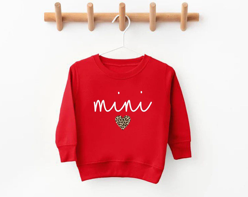 Mama and Mini Valentine Sweatshirts, Matching Mom and Daughter Valentine Outfit, Leopard Heart Valentine Shirts