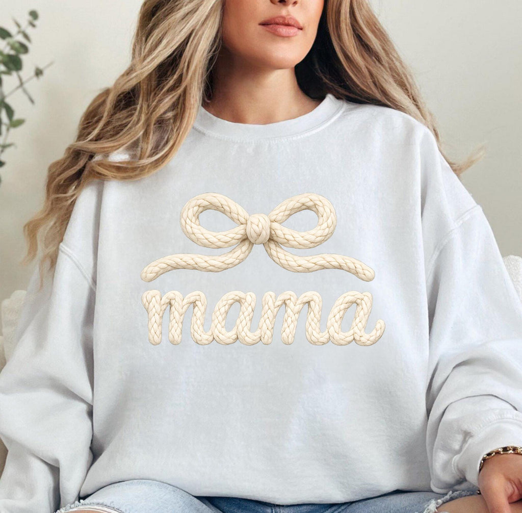 Mama and Mini Matching Sweatshirts, Mommy and Me Outfit, Knit Puff Letter Design, Mother Daughter Matching Set, Gift for Mom