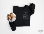 Personalized Couple Line Art Shirt from Photo, Custom Outline Drawing Sweatshirt or T Shirt, Minimalist Couple Gift for Her Him