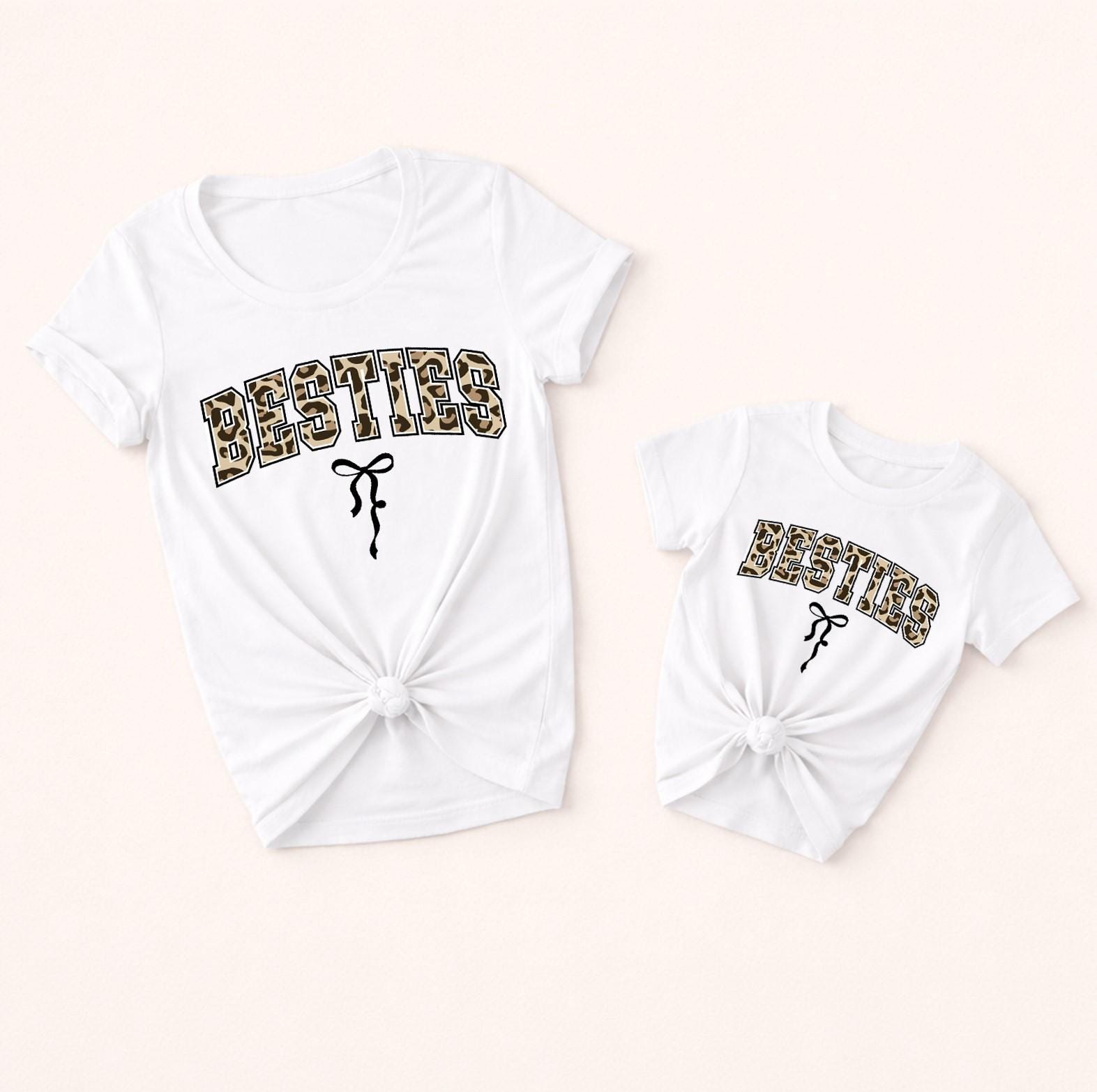 Besties Mama and Mini Matching Shirts, Leopard Mama Mini Outfit, Mommy and Me Shirts, Matching Mom Daughter Set