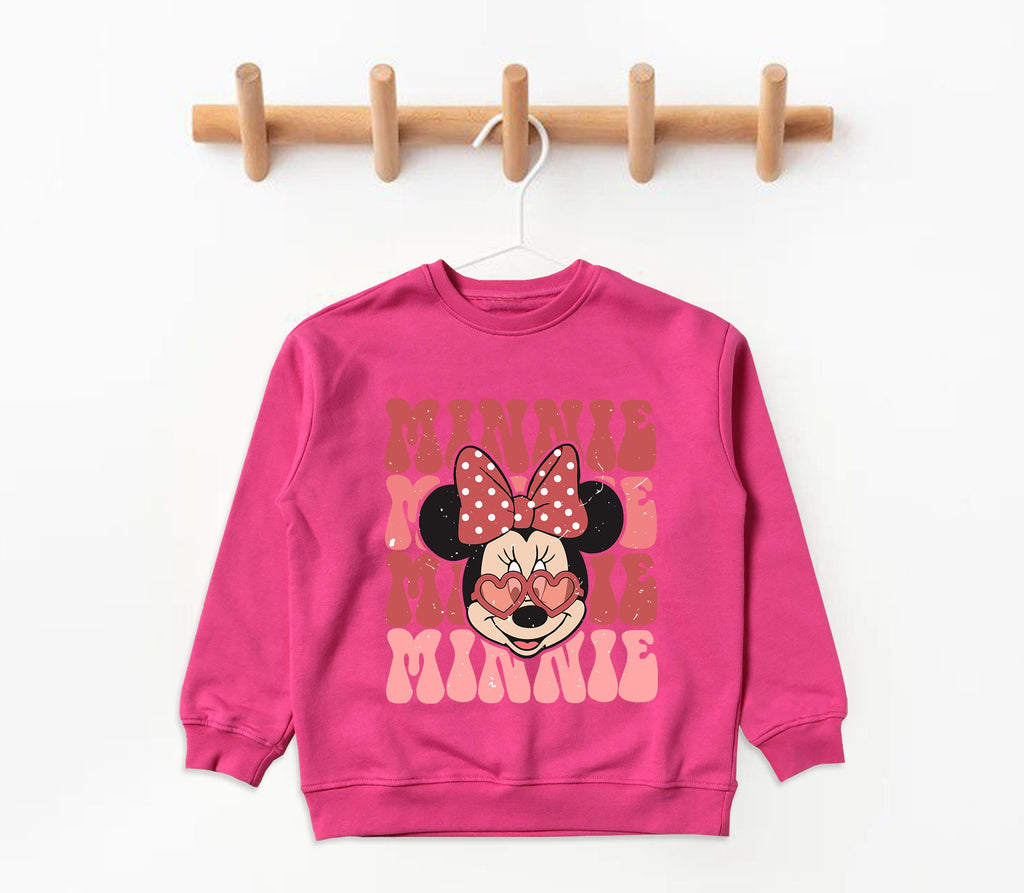Disneyworld Valentines Kid Sweater, Minnie Sweater, Toddler Valentine, Valentine Sweater for Kids, alentine's Day Girls Toddler Sweatshirt