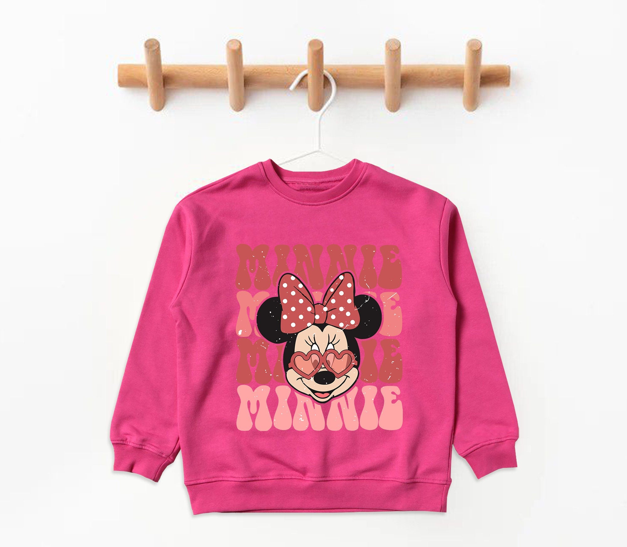 Disneyworld Valentines Kid Sweater, Minnie Sweater, Toddler Valentine, Valentine Sweater for Kids, alentine's Day Girls Toddler Sweatshirt