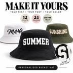 Custom Bucket Hat: Personalized Logo or Text, Unisex Summer Hat