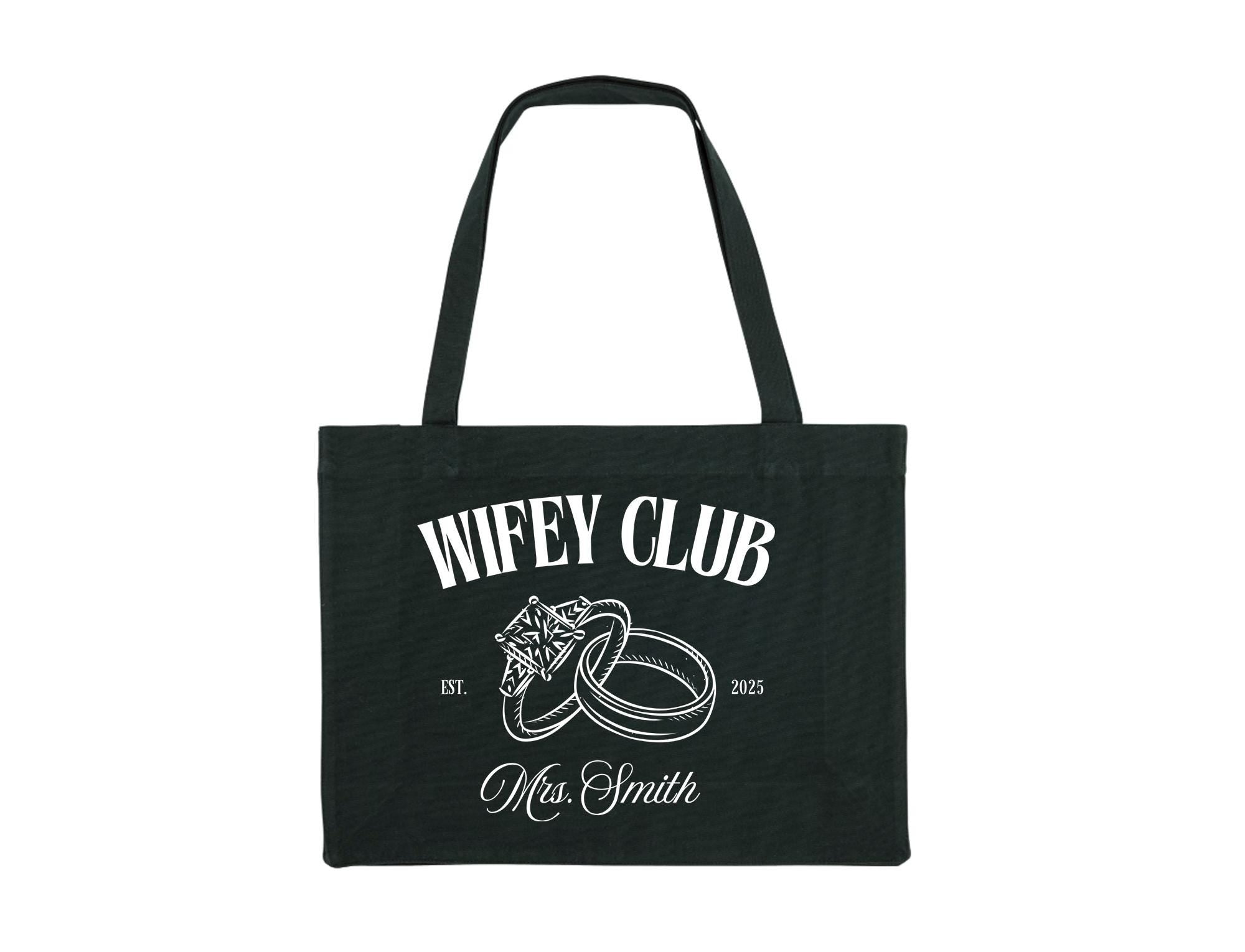 Wifey Club Custom Tote Bag, Wifey Gift, Mrs Tote Bag, Just Married Gift, Honeymoon Tote Bag, Newlywed Gift, New Wife Gift, Wedding Gift
