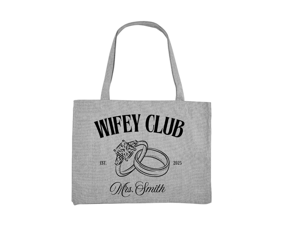 Wifey Club Custom Tote Bag, Wifey Gift, Mrs Tote Bag, Just Married Gift, Honeymoon Tote Bag, Newlywed Gift, New Wife Gift, Wedding Gift