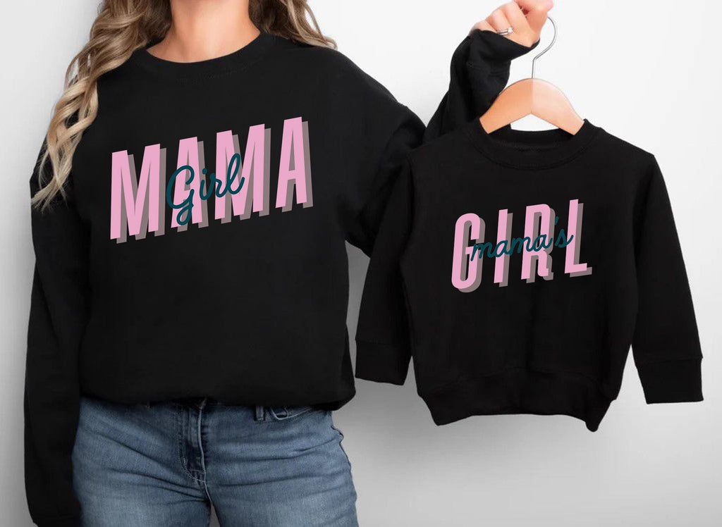 Mama and Mini Matching Sweatshirts, Mommy and Me Outfits, Mother Daughter Shirts – Girl Mama Gift, Family Matching Look