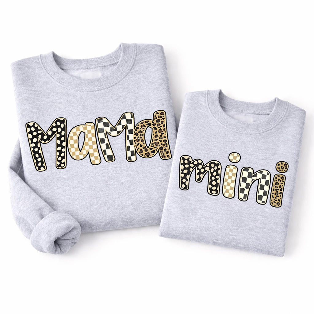 Mama and Mini Leopard Matching Sweatshirts, Mom and Child Outfit, Leopard Mama Shirt, Mommy and Me Set, Mother’s Day Gift