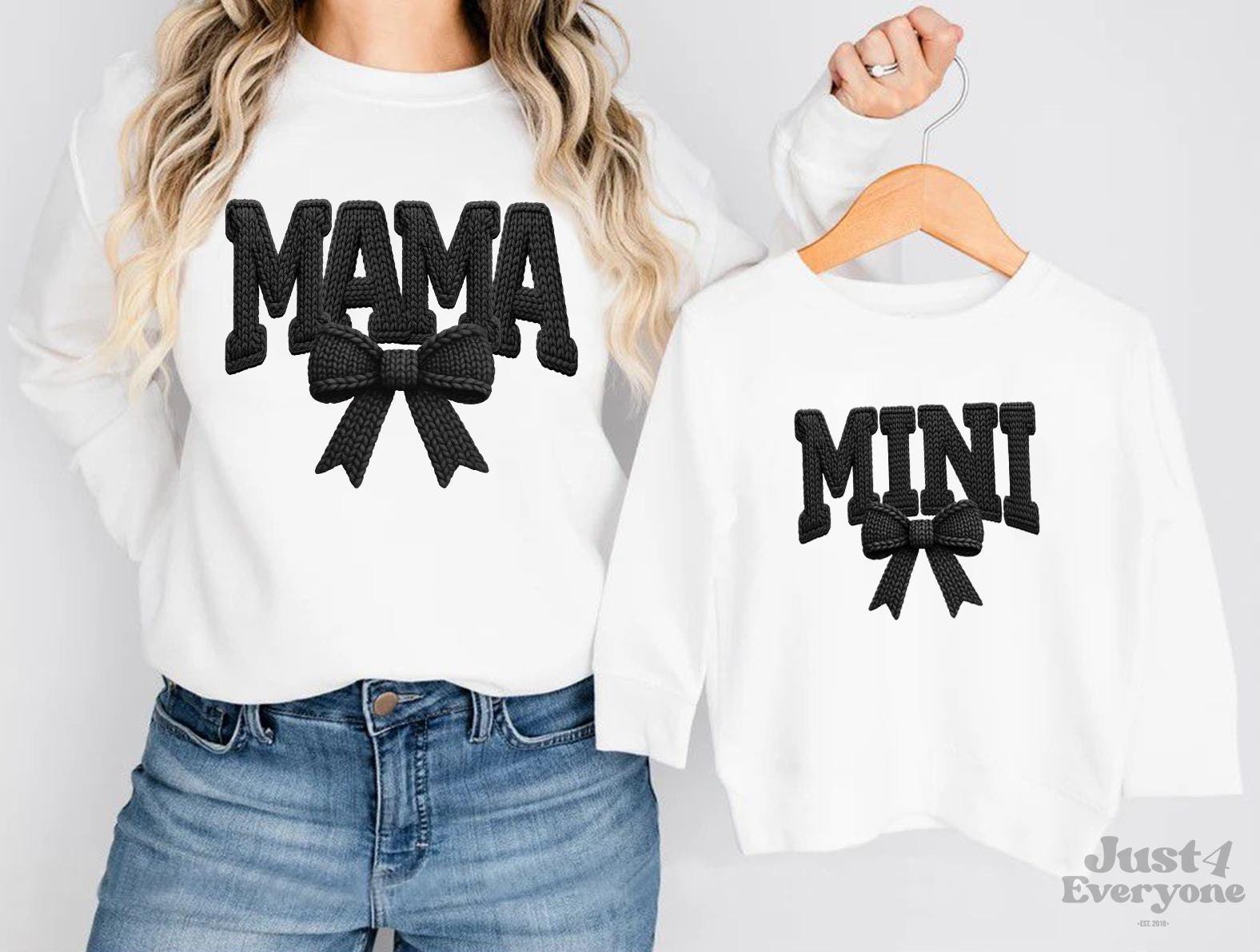 Mama And Mini Coquette Bow Sweatshirts, Mama and Mini Sweater, Matching Mom Daughter Outfit, Mother's Day Pullover, Birthday Gift for Mom