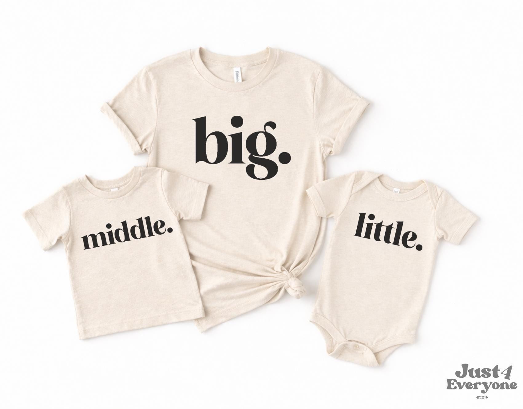 Big Middle Little Sibling Shirts – Matching Family Set