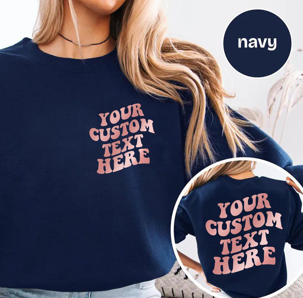 Custom Text Hoodie Sweatshirt, Personalized Back Print Pullover, Unisex Quote Shirt, Custom Gift for Him Her, Matching Outfit