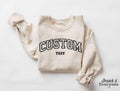 Custom Embroidered Sweatshirt, Personalized College Style Crewneck, Unisex Custom Text Pullover, Minimal Embroidery Gift