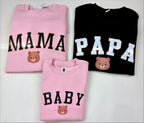 Matching Family Bear Sweatshirts, Mama Papa Baby Sweater Set, Cute Bear Family Outfits, Mommy Daddy Baby Matching Shirts, Family Outfits