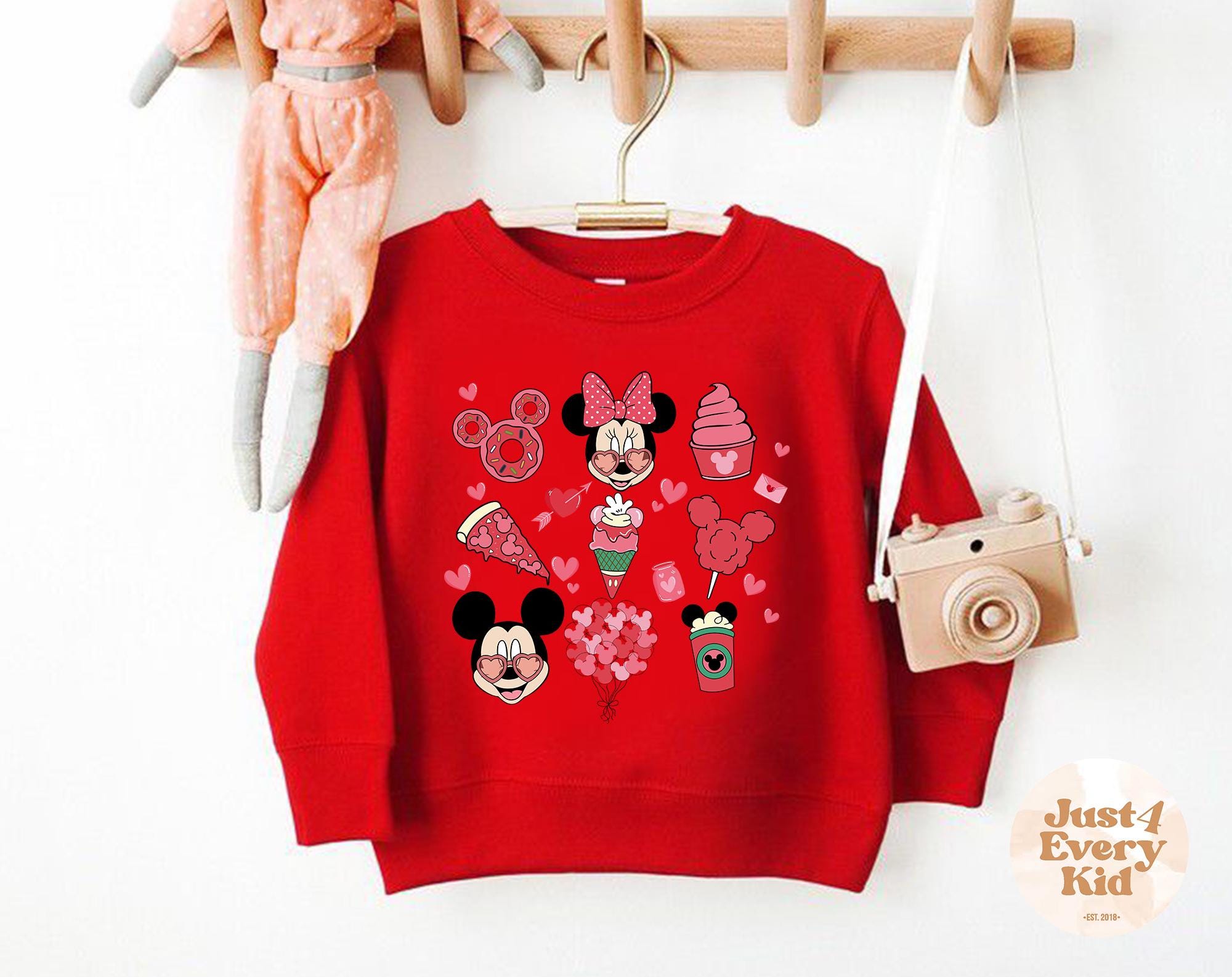 Sweatshirt for Toddlers, Disneyworld Kid Sweater, Disney Minnie and Mickey Sweatshirt, Disneyland Snacks Sweater, Snacking Around The World
