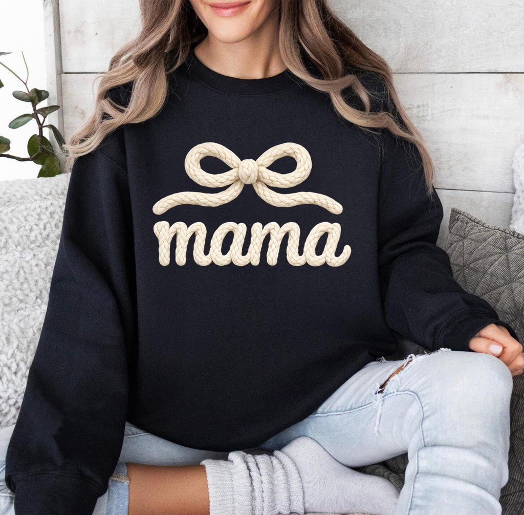 Mama and Mini Matching Sweatshirts, Mommy and Me Outfit, Knit Puff Letter Design, Mother Daughter Matching Set, Gift for Mom