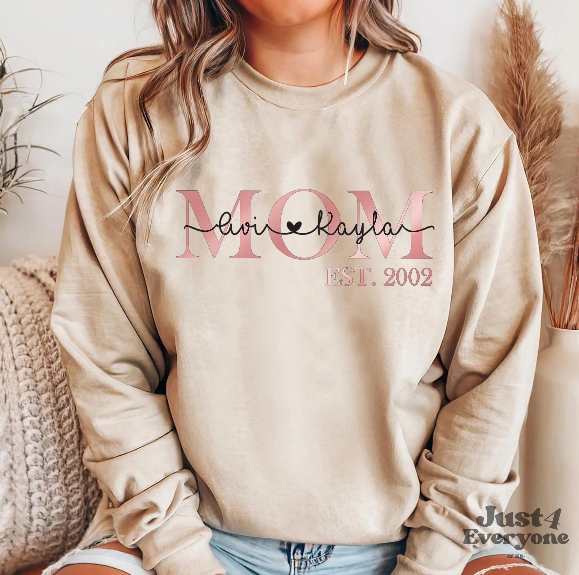 Mama Est Hoodie, Mom Established Sweatshirt Custom Year, Personalized Mama Sweater, New Mom To Be Gift, Mama Sweatshirt With Kids Names