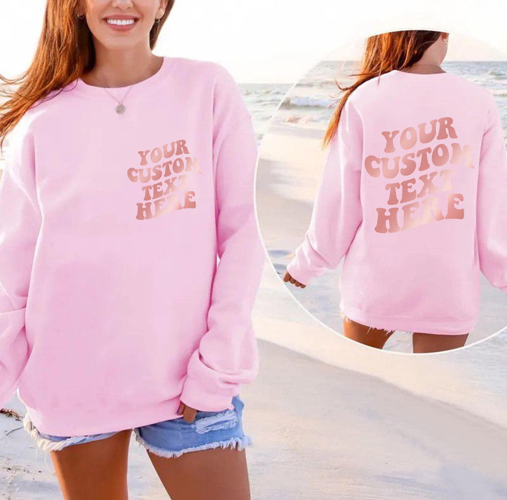 Custom Text Hoodie Sweatshirt, Personalized Back Print Pullover, Unisex Quote Shirt, Custom Gift for Him Her, Matching Outfit
