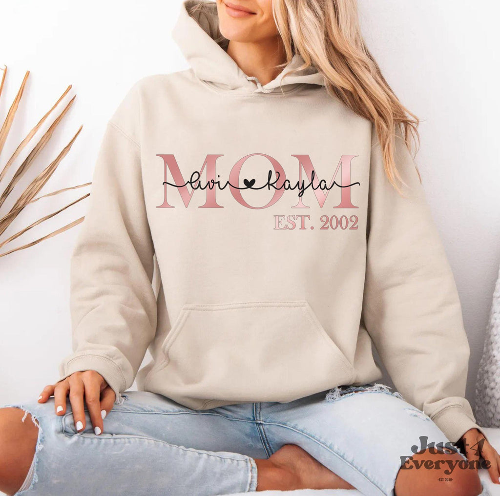 Mama Est Hoodie, Mom Established Sweatshirt Custom Year, Personalized Mama Sweater, New Mom To Be Gift, Mama Sweatshirt With Kids Names