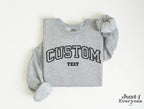 Custom Embroidered Sweatshirt, Personalized College Style Text Crewneck, Unisex Custom Name Hoodie or Sweatshirt Gift
