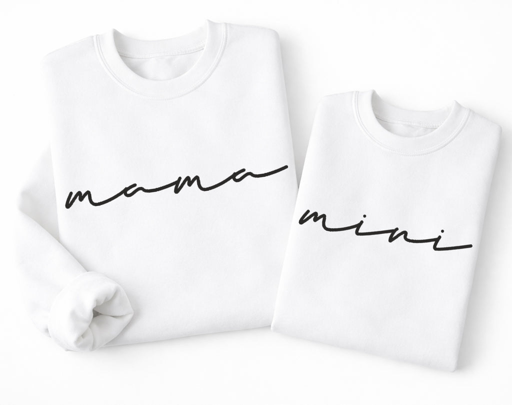 Papa Mama Mini Matching Sweatshirts Set, Family Matching Outfits, Mom Dad Baby Sweatshirt Gift
