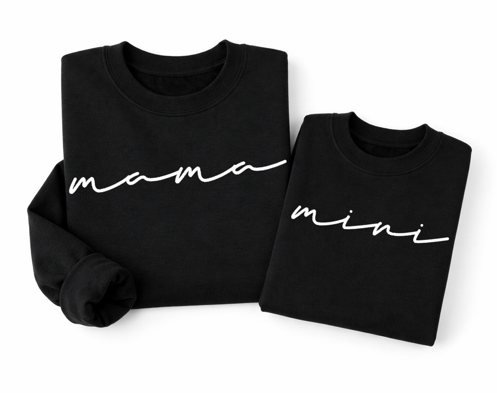 Papa Mama Mini Matching Sweatshirts Set, Family Matching Outfits, Mom Dad Baby Sweatshirt Gift
