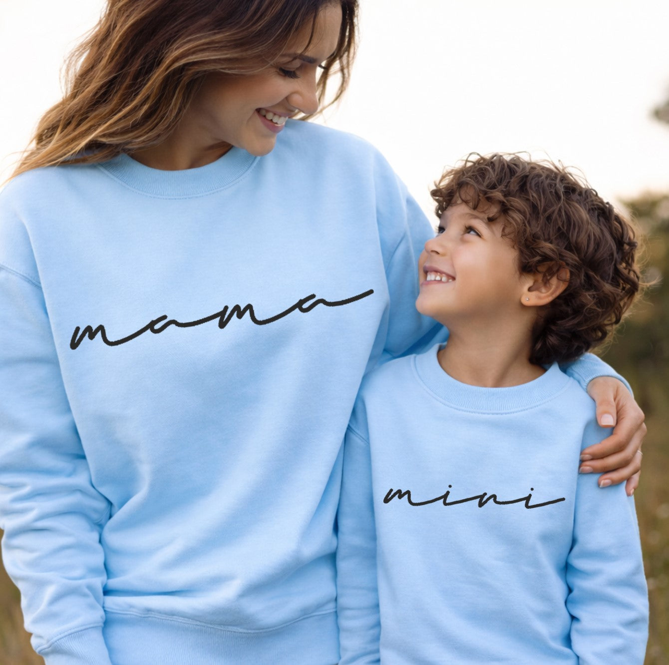 Papa Mama Mini Matching Sweatshirts Set, Family Matching Outfits, Mom Dad Baby Sweatshirt Gift
