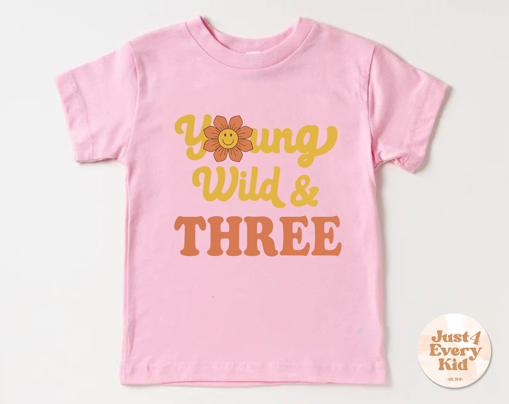 3rd Birthday Shirt, Young Wild and Three Toddler Tee