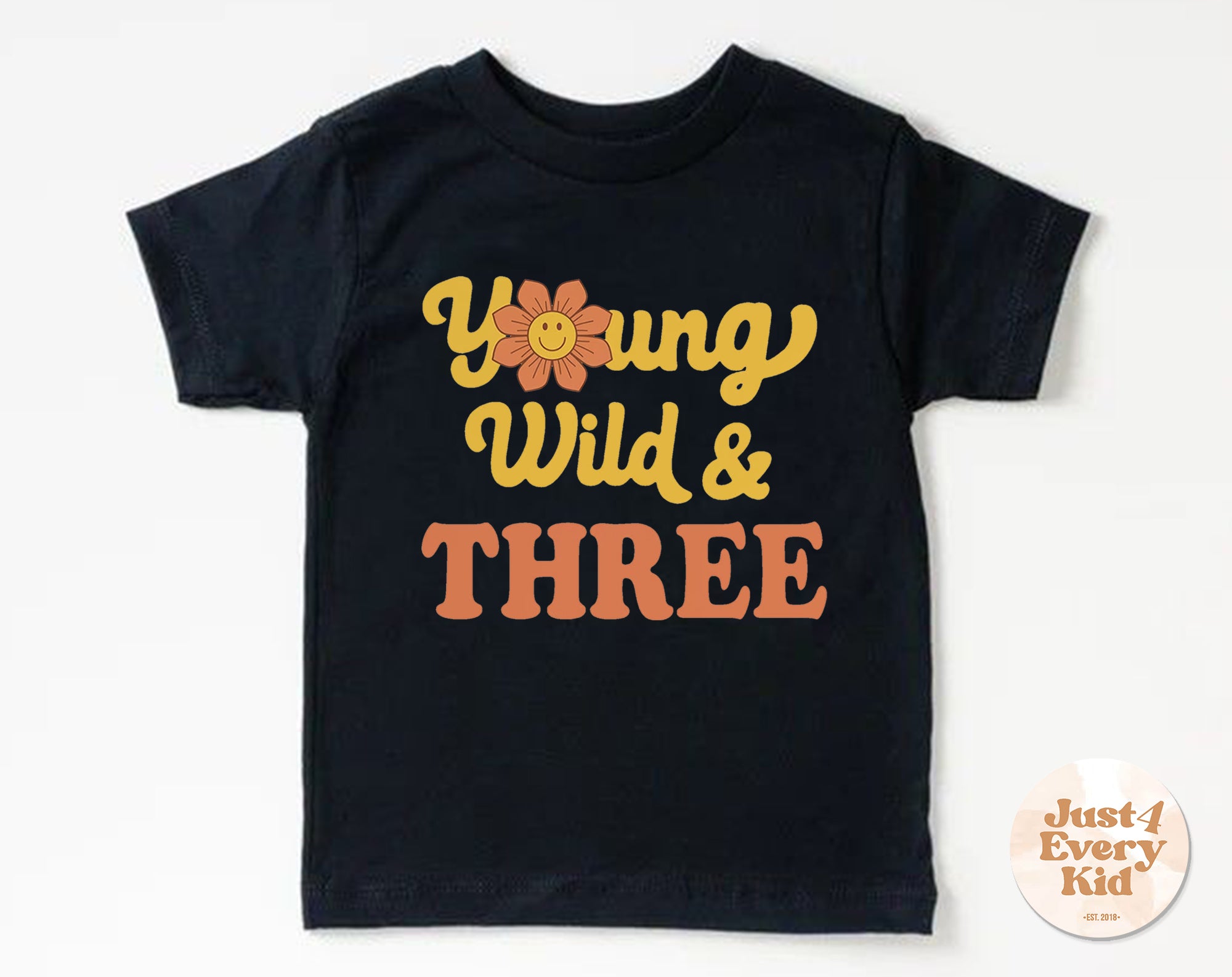 3rd Birthday Shirt, Young Wild and Three Toddler Tee