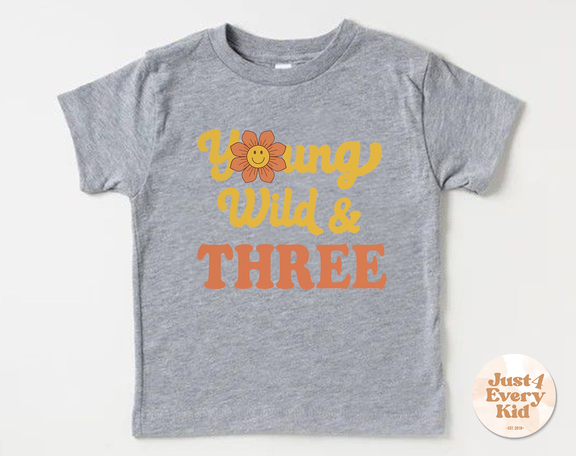 3rd Birthday Shirt, Young Wild and Three Toddler Tee