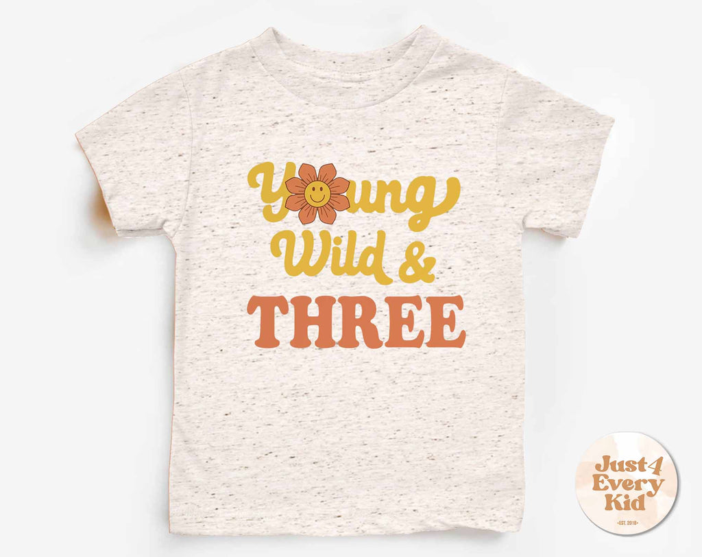 3rd Birthday Shirt, Young Wild and Three Toddler Tee