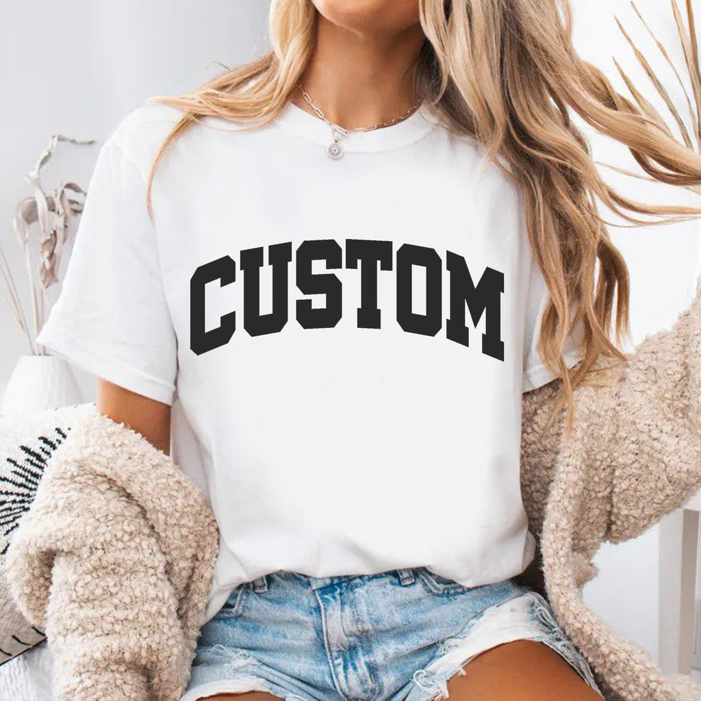 Personalized Custom Text T-Shirt or Baby Bodysuit – Choose Font & Color, Custom Name or Word Shirt