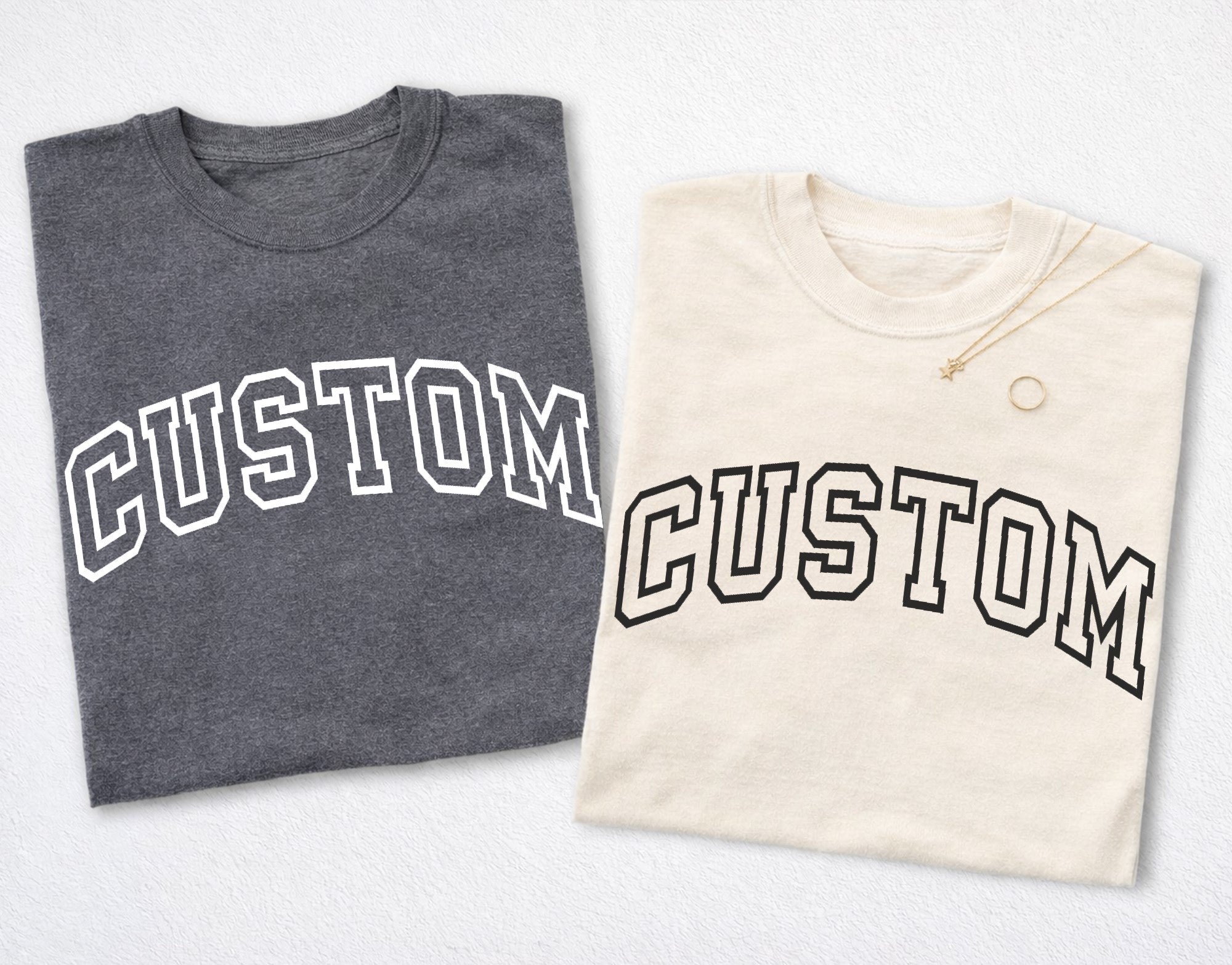 Personalized Custom Text T-Shirt or Baby Bodysuit – Choose Font & Color, Custom Name or Word Shirt