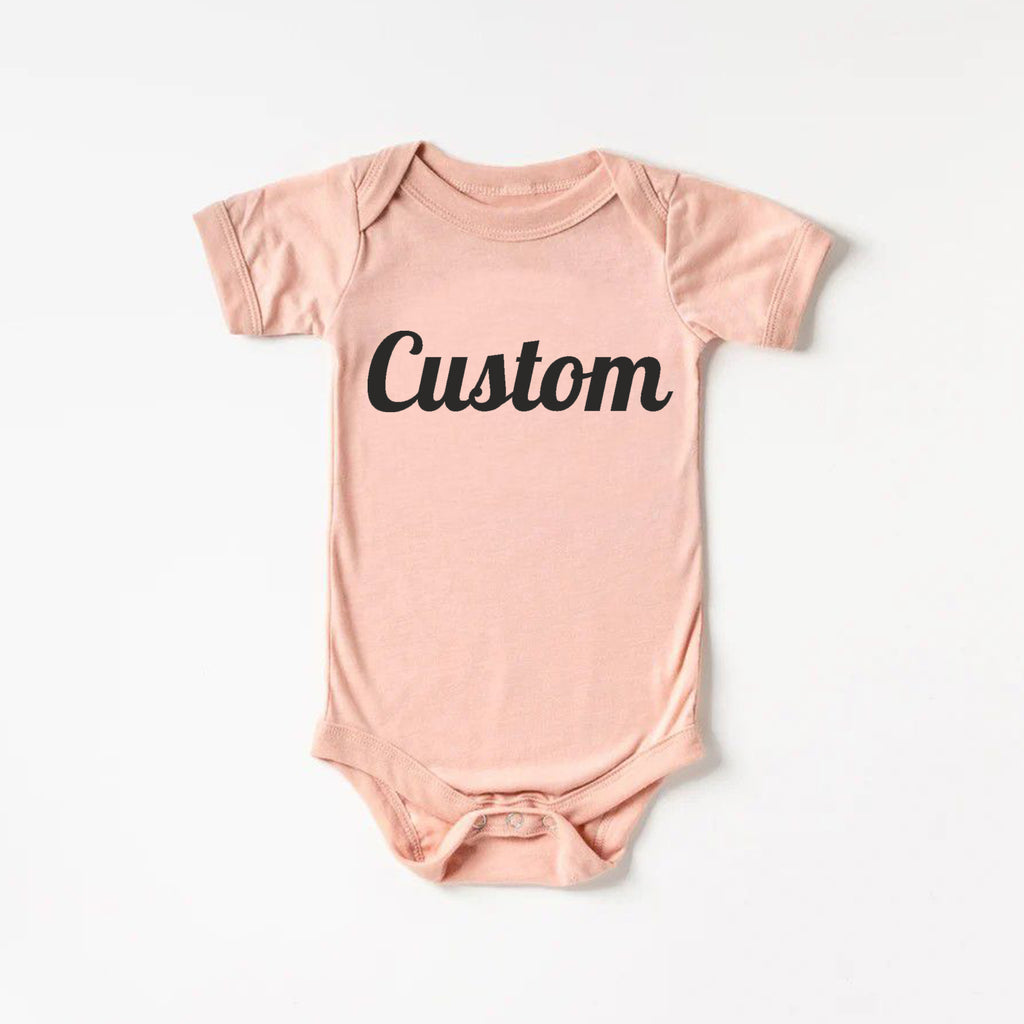 Personalized Custom Text T-Shirt or Baby Bodysuit – Choose Font & Color, Custom Name or Word Shirt