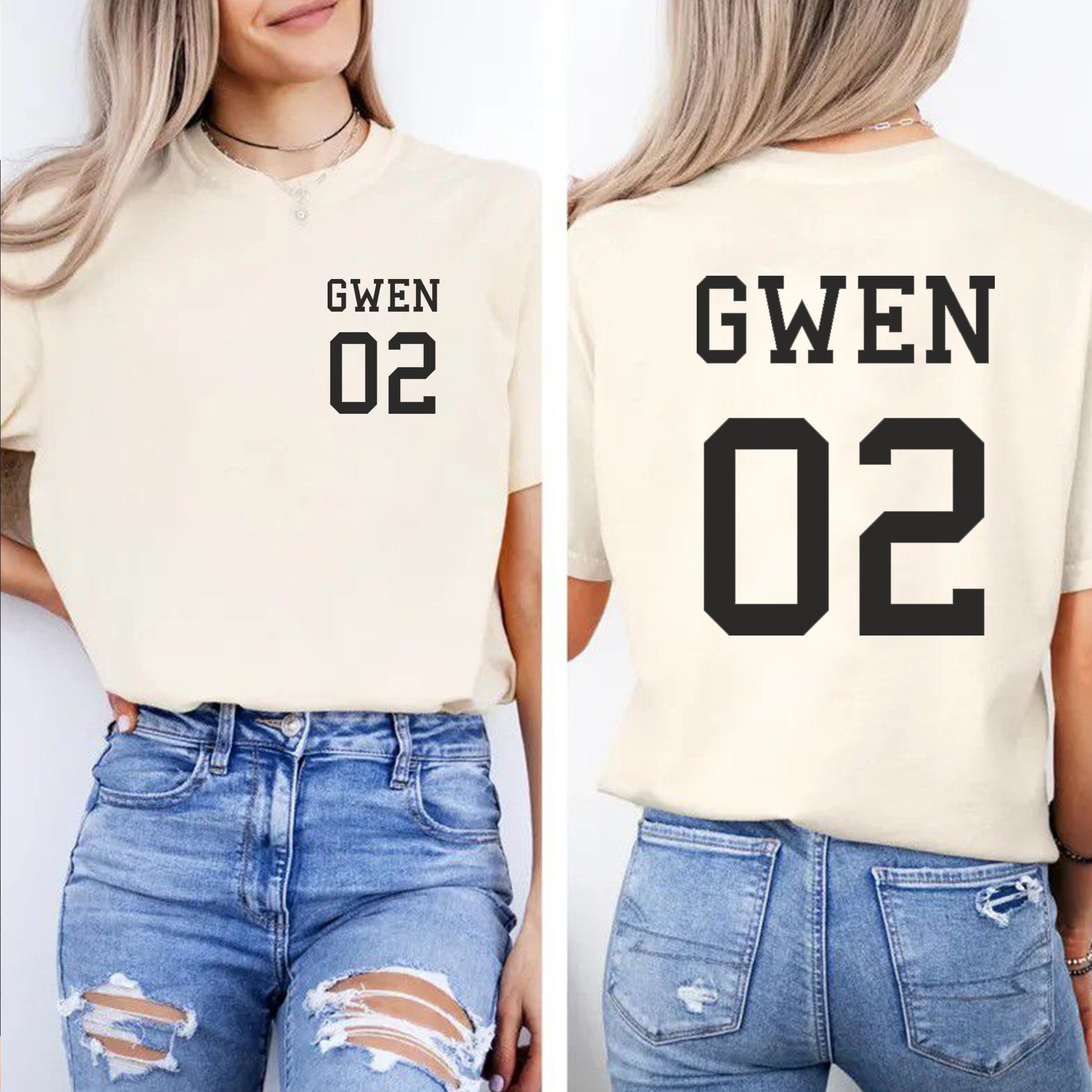 Personalized name and number shirts for families