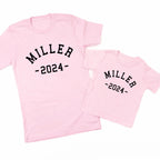 Custom Name & Year Dad Baby Matching Shirts
