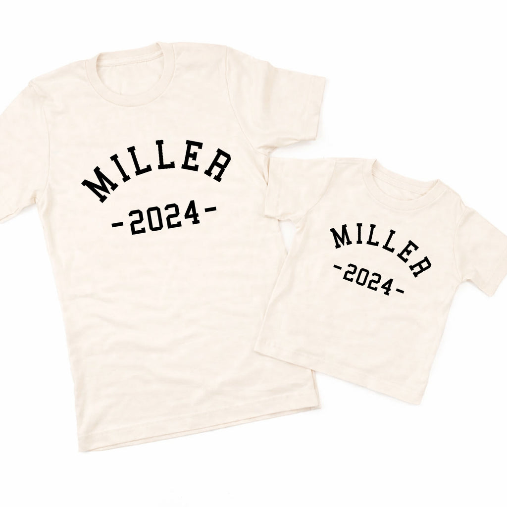 Custom Name & Year Dad Baby Matching Shirts